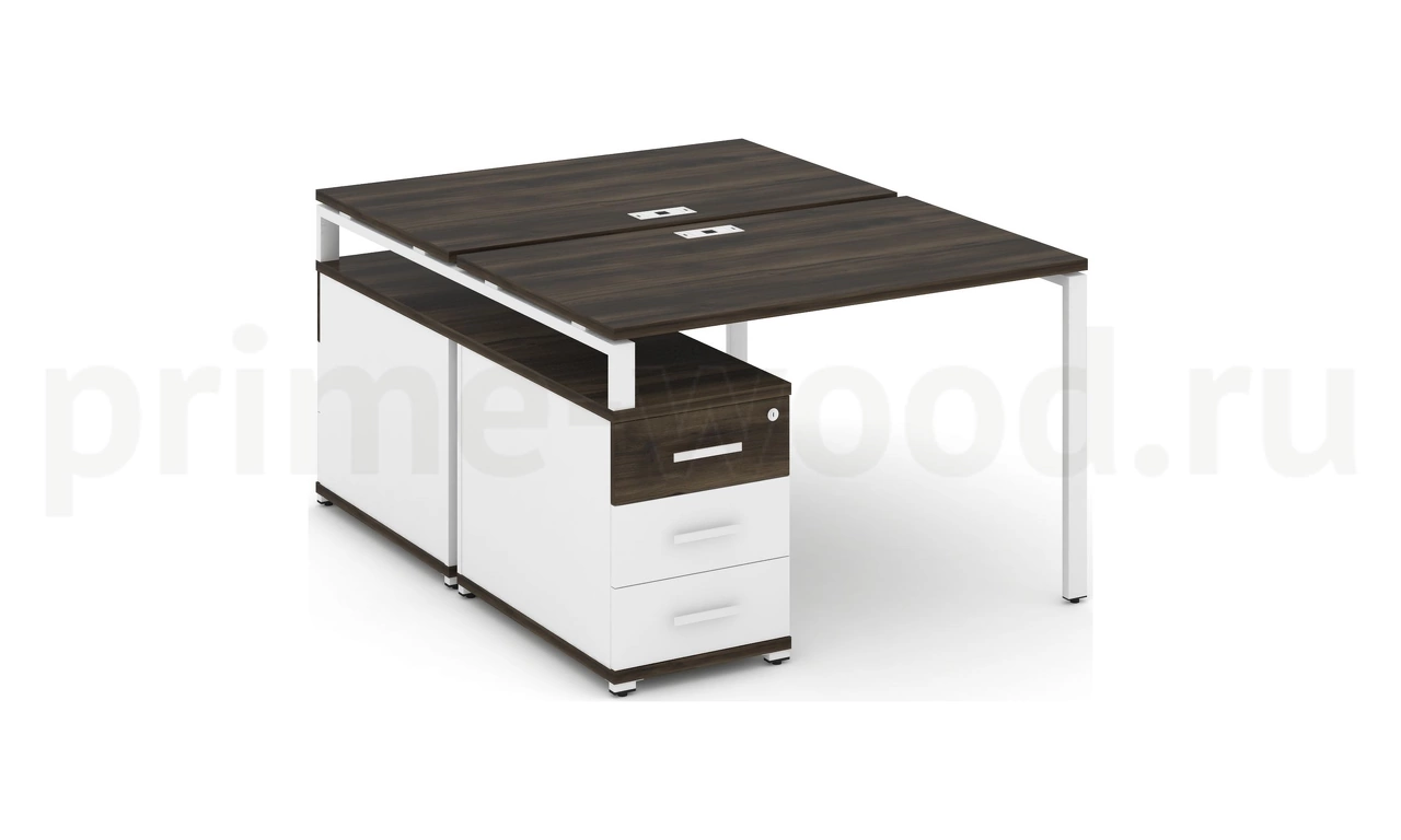 Рабочая станция на 2 места с двухсторонней опорной тумбой CN.DRS-302 B/W - фото 10