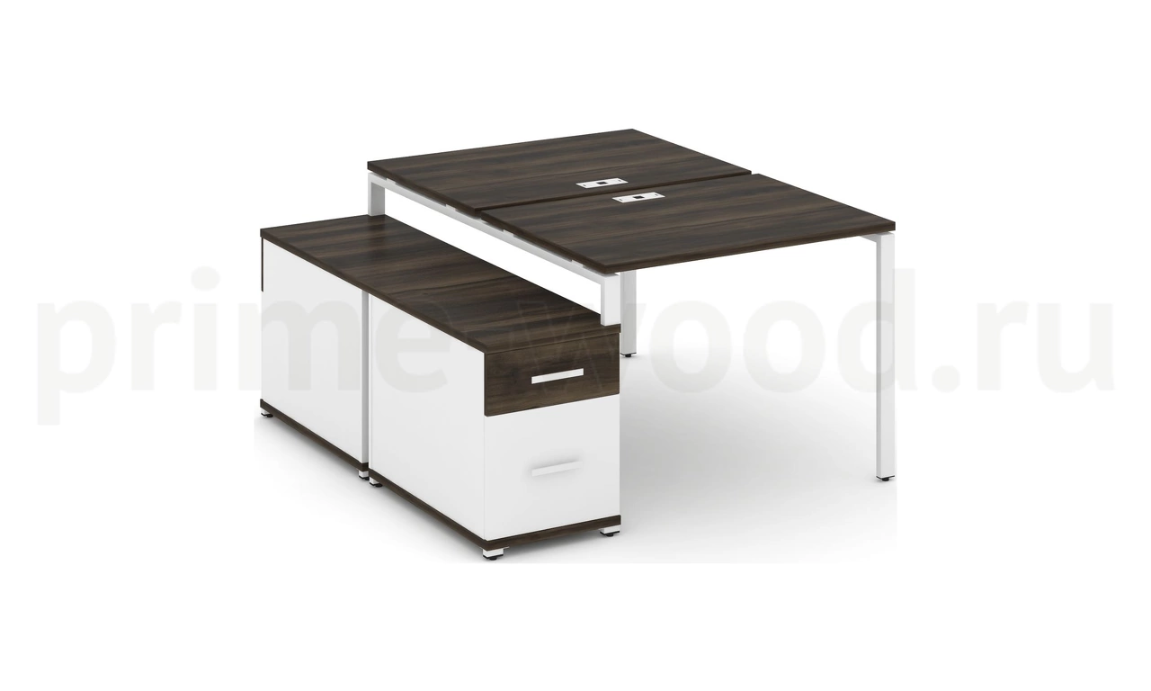 Рабочая станция на 2 места с двухсторонней опорной тумбой CN.DRS-305 B/W - фото 11