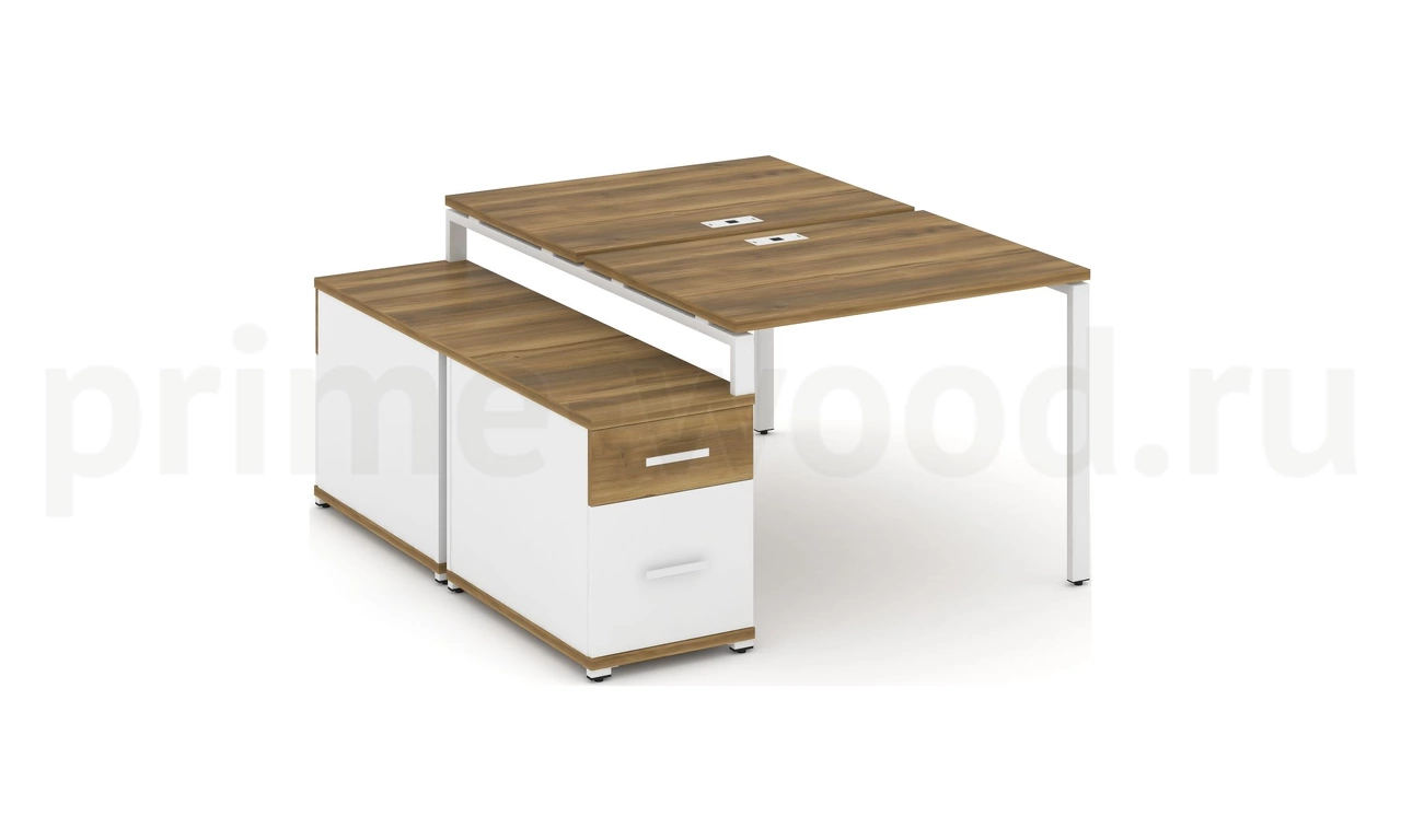 Рабочая станция на 2 места с двухсторонней опорной тумбой CN.DRS-305 B/W - фото 8
