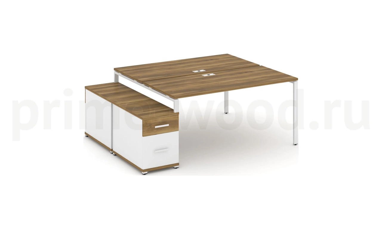 Рабочая станция на 2 места с двухсторонней опорной тумбой CN.DRS-308 B/W - фото 8