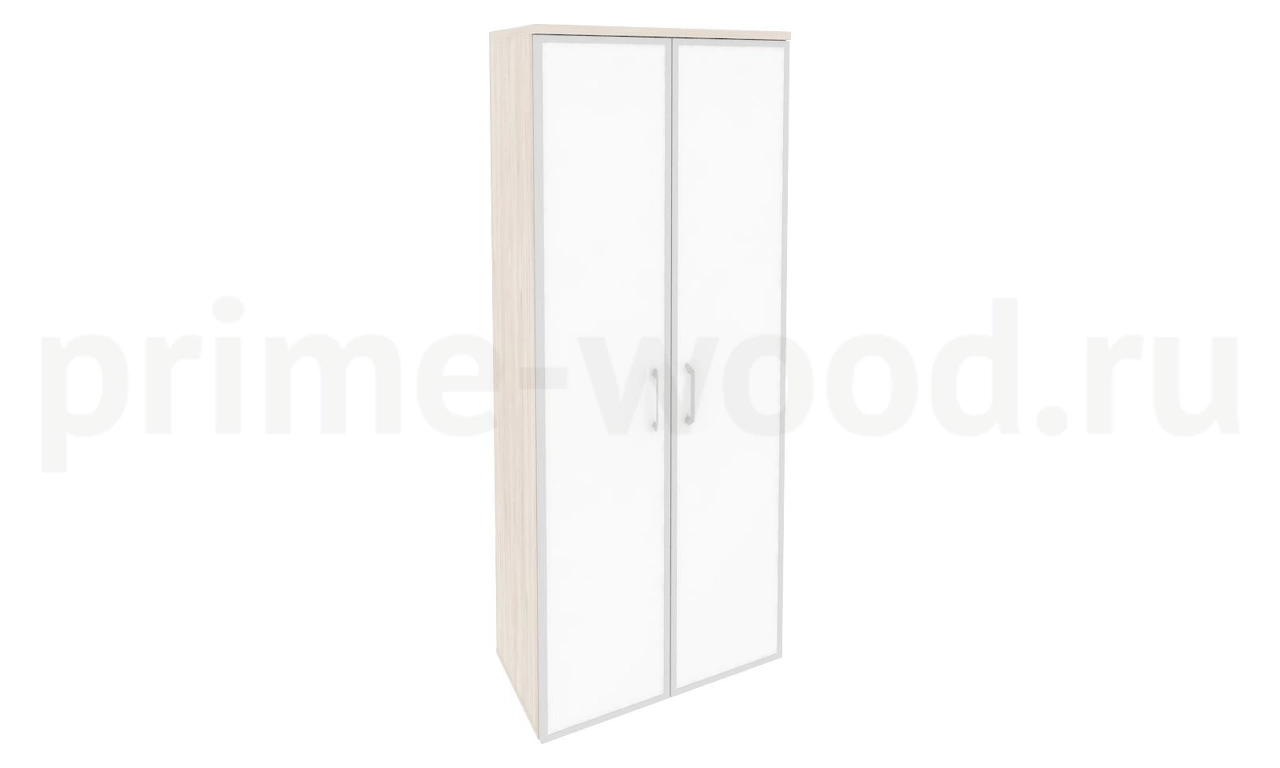 Шкаф высокий широкий (стекло белое) арт. O.ST-1.10R white - фото 2
