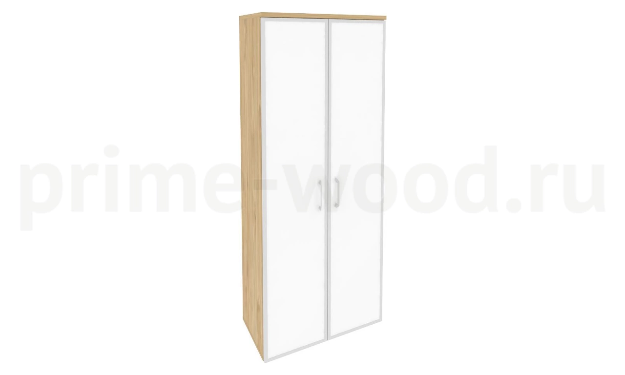 Шкаф высокий широкий (стекло белое) арт. O.ST-1.10R white - фото 4