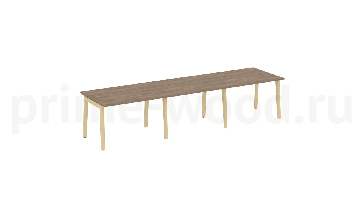 Стол переговорный (3 столешницы), опоры - массив дерева ONIX WOOD 354x98x75 - фото 3