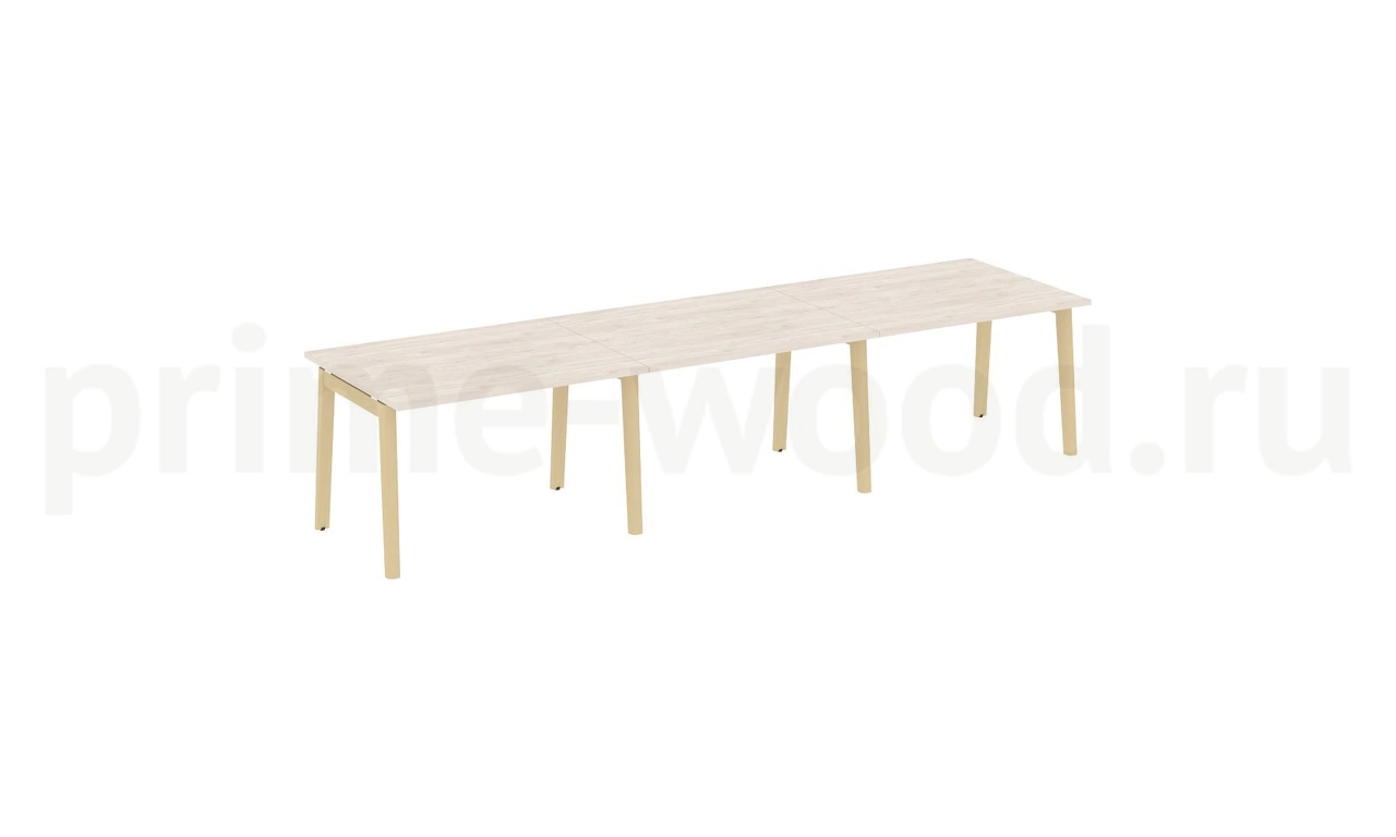 Стол переговорный (3 столешницы), опоры - массив дерева ONIX WOOD 354x98x75 - фото 5
