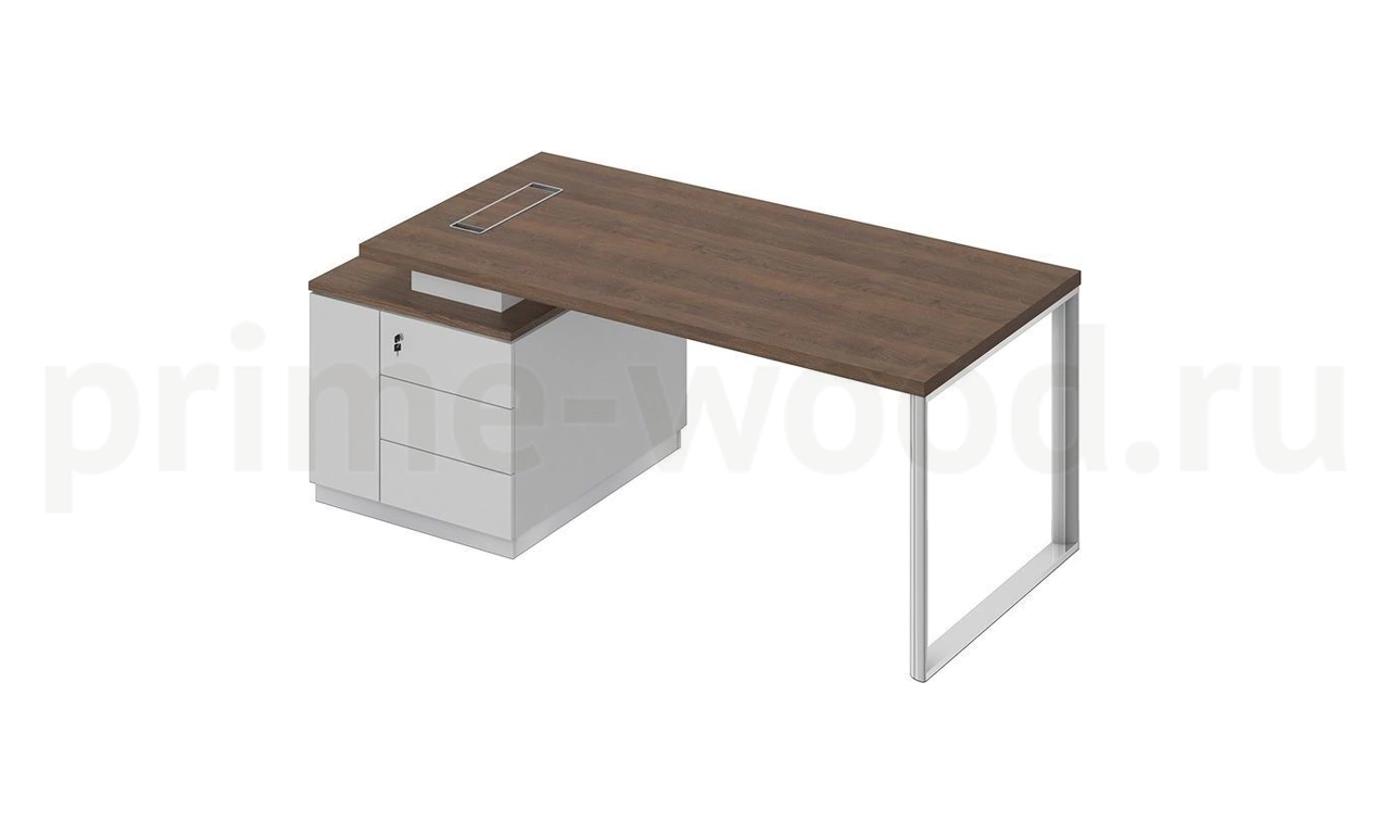 Стол руководителя на опорной тумбе левый Bravo 198x90x75 - фото 0