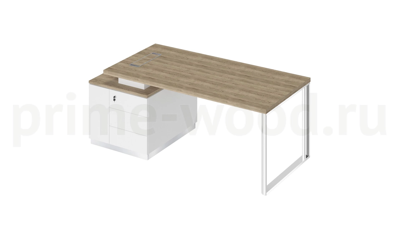 Стол руководителя на опорной тумбе левый Bravo 198x90x75 - фото 1