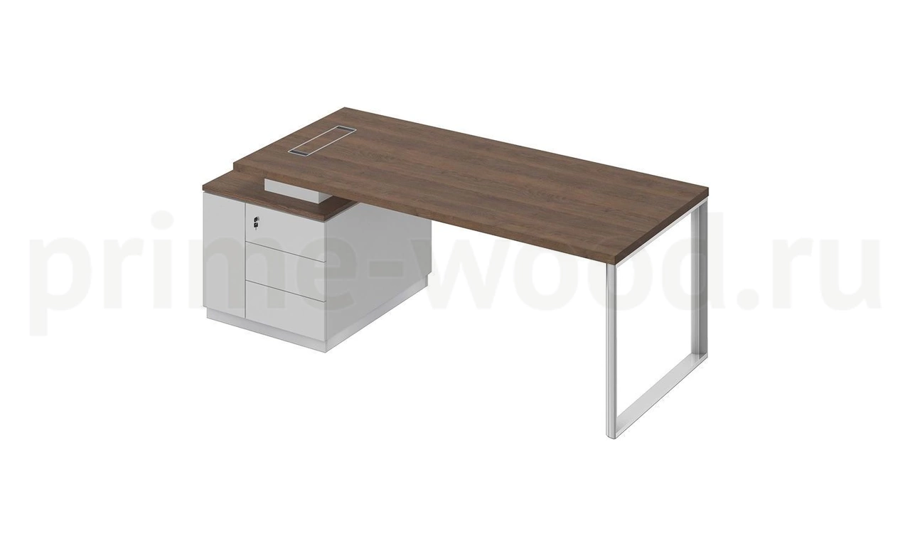 Стол руководителя на опорной тумбе левый Bravo 218x90x75 - фото 0